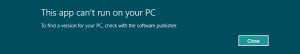 Windows 8 App Not Supported