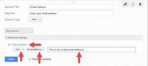 Email Validation in Google Drive Form