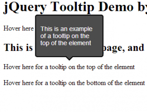 jQuery Tooltip Example