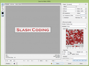 Save for Web Photoshop